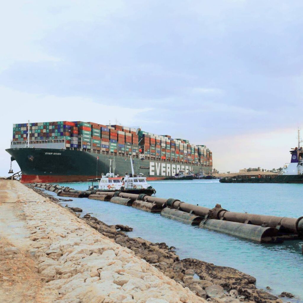 Cargo ship in the sea