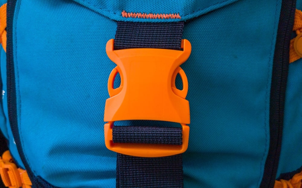 Orange plastic buckle