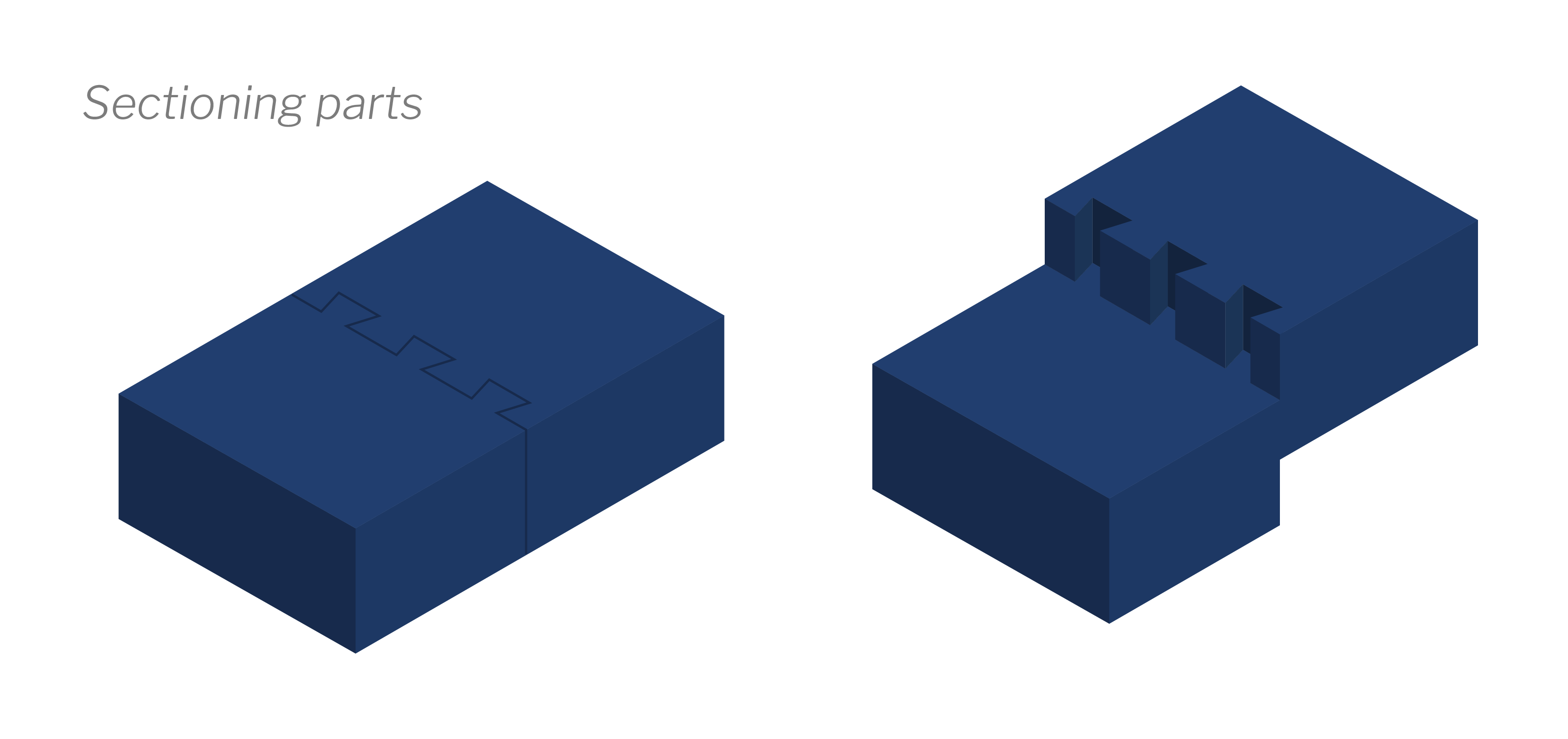 Sectioning parts illustration