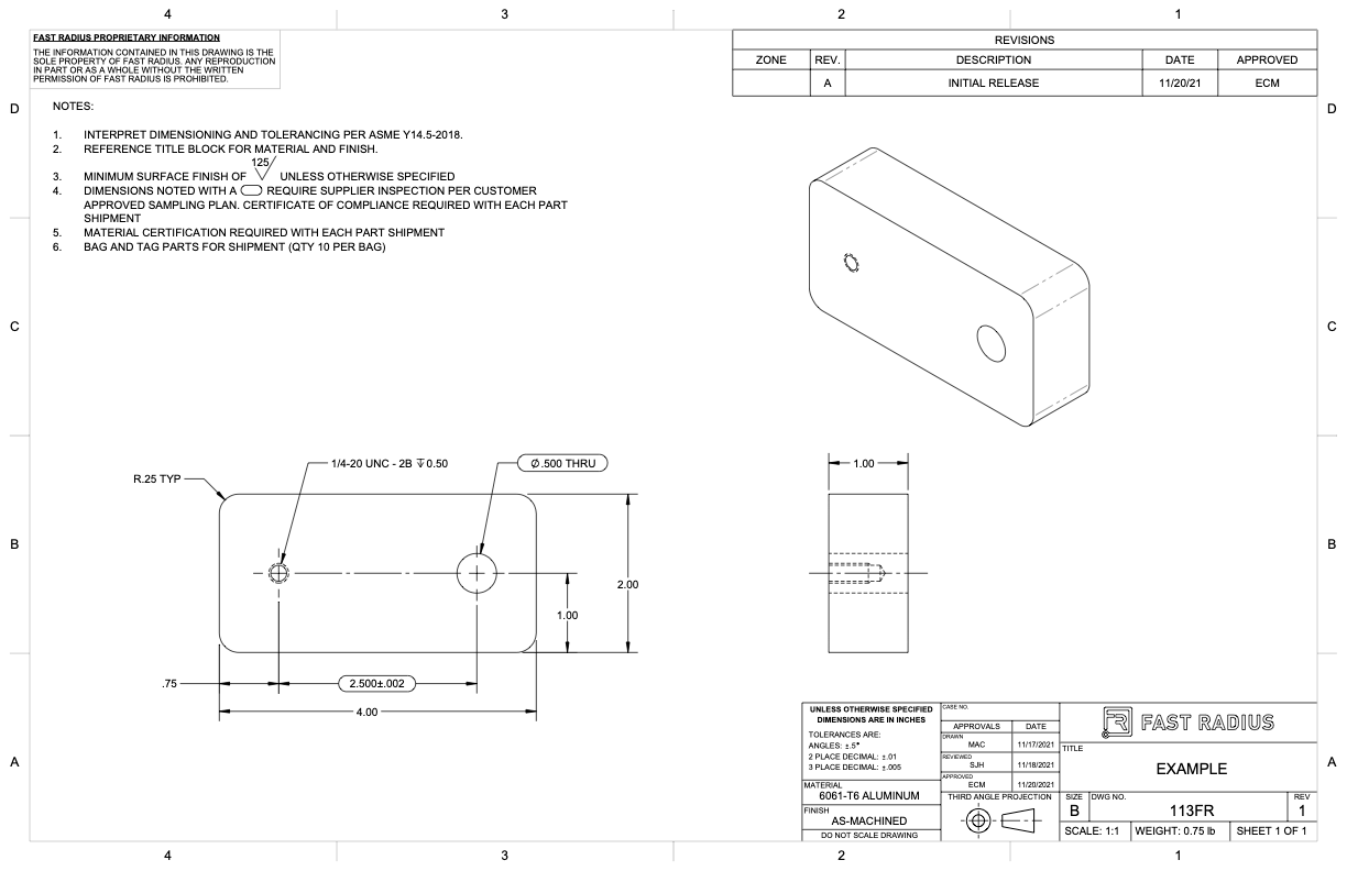 Sample Engineering Drawing